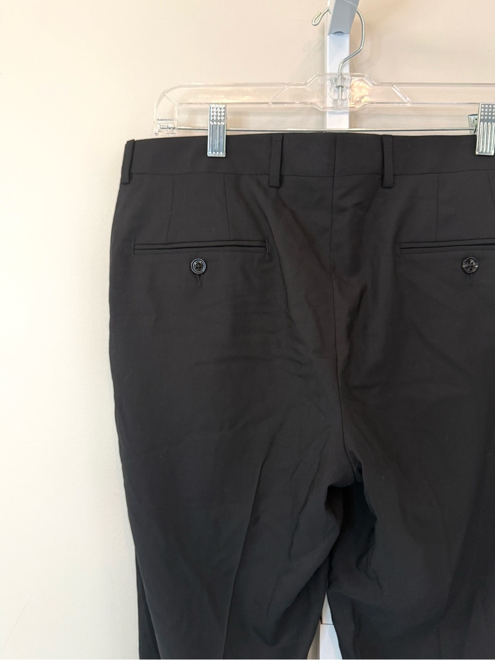 Ted Baker 100% Wool Dress Pants Raw Hem Black Tailored Trousers Men’s - Picture 8 of 10